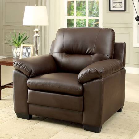 PARMA SINGLE CHAIR IN BROWN PU